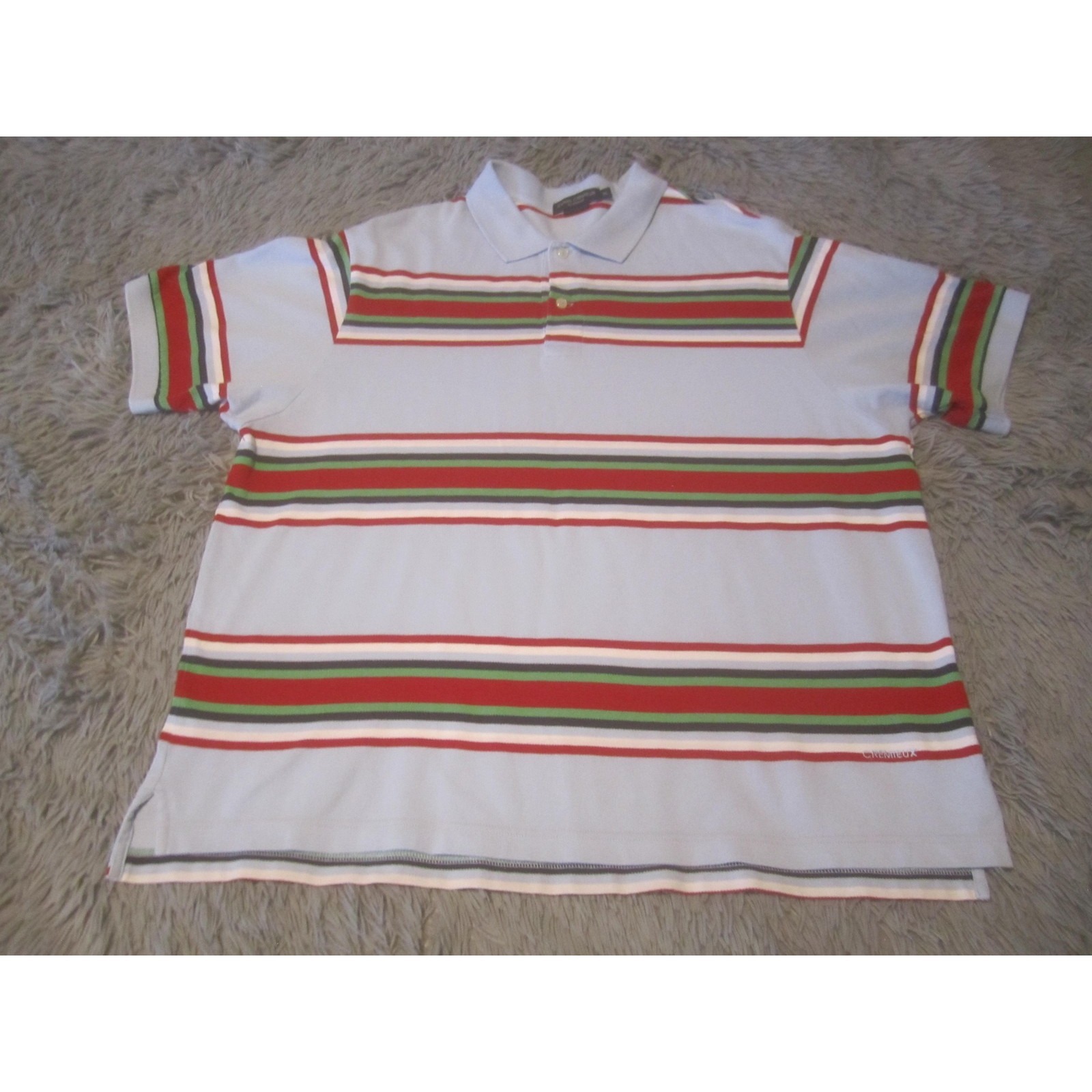 Daniel Cremieux Polo Shirt Mens Xl Multicolor Stripe Tailored Fit Cotton Knit